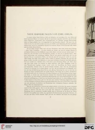 Neue Radierungen von Emil Orlik