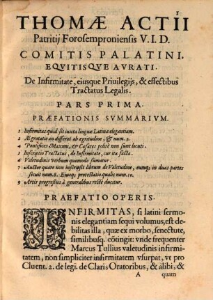 Tractatus novus ... de infirmitate ejusque privilegiis et effectibus