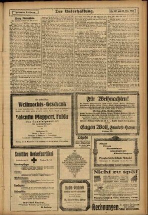 Dritte Ausgabe vom Sonntag, den 21. Dezember 1924.