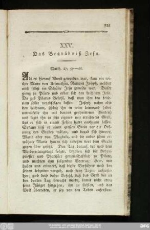 XXV. Das Begräbniß Jesu.