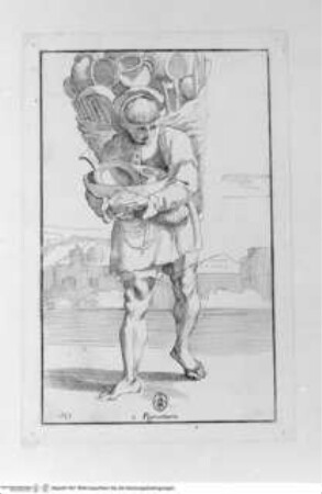 Le Arte di Bologna Originali, disegnate da Annibale Carracci, intagliate da S. Guilino... Rom 1646, "Pignattaro"; (Taf. 5)