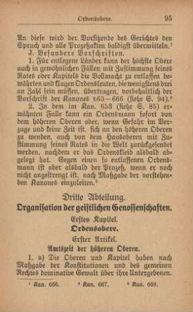 Dritte Abteilung. Organisation der geistlichen Genossenschaften