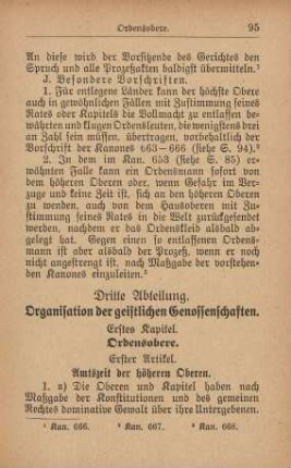 Dritte Abteilung. Organisation der geistlichen Genossenschaften