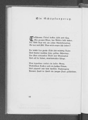 Ein Schöpfungstag.