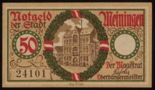 Notgeld der Stadt Meiningen 50 Pfennig