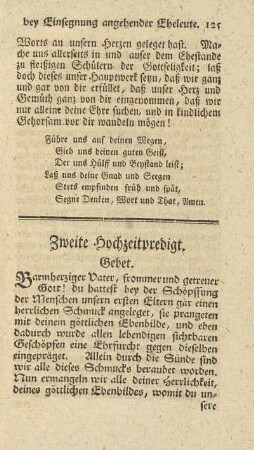 Zweite Hochzeitpredigt