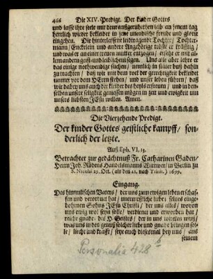 Die Vierzehende Predigt.