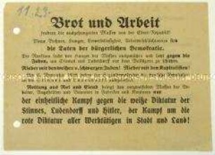 Aufruf der KPD zum gemeinsamen Kampf für Arbeitsplätze und höhere Löhne