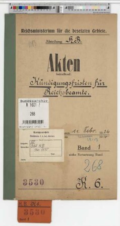 Kündigungsfristen für Reichsbeamte