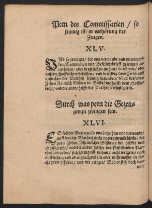 Durch was peen die Gezeugen zu zwingen sein. XLVI.