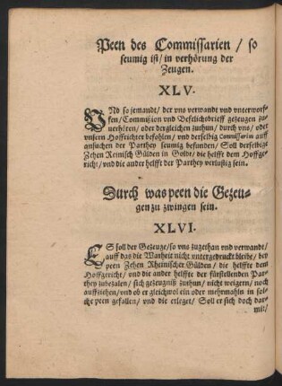 Durch was peen die Gezeugen zu zwingen sein. XLVI.