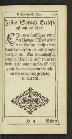 Jesus Syrach Ecclesiast am 26. Cap.