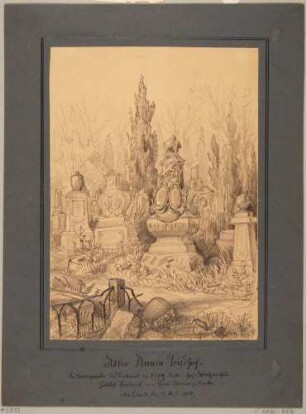 Der Alte Annenfriedhof in der Dresden Südvorstadt, mit dem Denkmal des Kurfürstlich Sächsischen Hof-Mechanikus Gottlob Friedrich und seiner Ehefrau