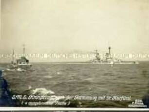 SMS Kronprinz nach der Rammung mit SMS Großer Kurfürst