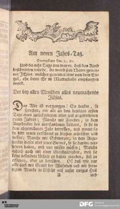 Am neuen Jahrs-Tag