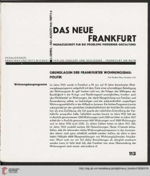 2: Grundlagen der Frankfurter Wohnungsbaupolitik