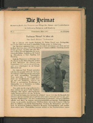 Professor Wetzel 70 Jahre alt