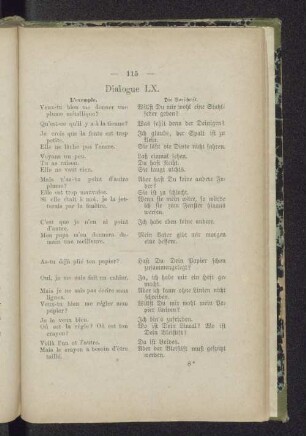 Dialogue LX. L'exemple. Die Vorschrift.