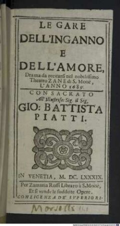 Le gare dell'inganno e dell'amore