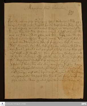 Brief von Andreas Koch an August Hermann Francke.