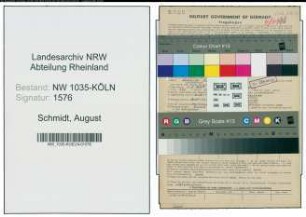 Entnazifizierung August Schmidt , geb. 08.05.1887 (Heizer)