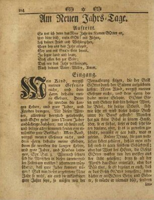 Am Neuen Jahrs-Tage