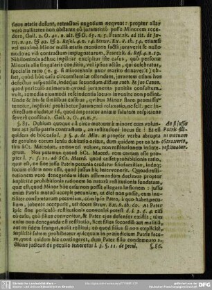 §. 85. An si iusses Patris filius mutuum co[n]traxerit, restituatur