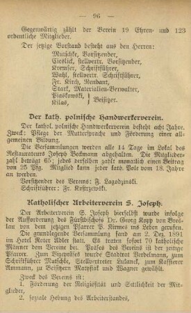 Der kath. polnische Handwerkerverein