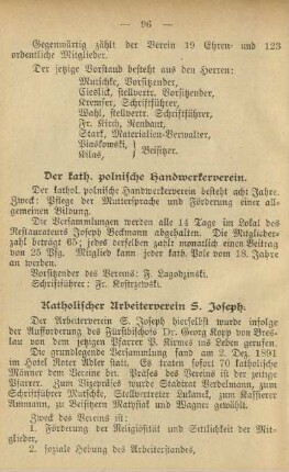 Der kath. polnische Handwerkerverein