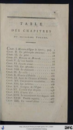 Table Des Chapitres Du Deuxième Volume.