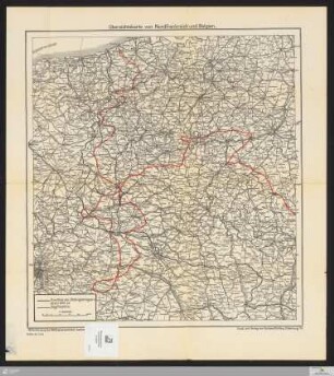 Übersichtskarte von Nordfrankreich und Belgien