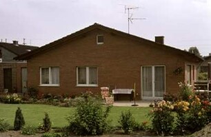 Rückansicht eines Bungalows