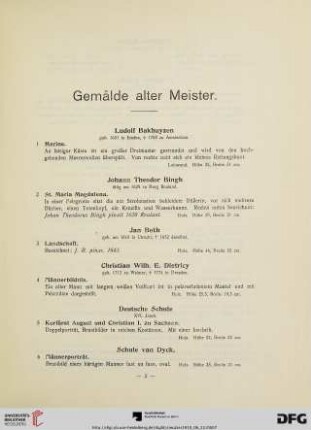 Gemälde alter Meister (Nr. 1-53)