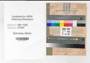 Entnazifizierung Martin Schnocks , geb. 11.07.1904 (Bahnarbeiter)