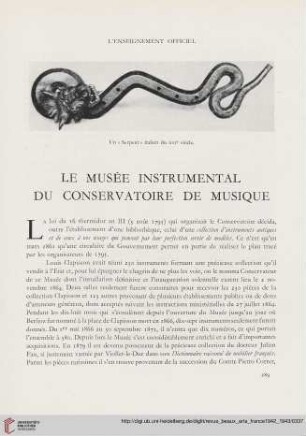 Le musée instrumental du conservatoire de musique