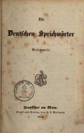 Die deutschen Sprichwörter