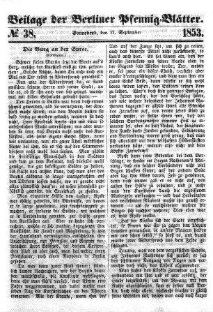 Beilage: No. 38, Sonnabend, den 17. September
