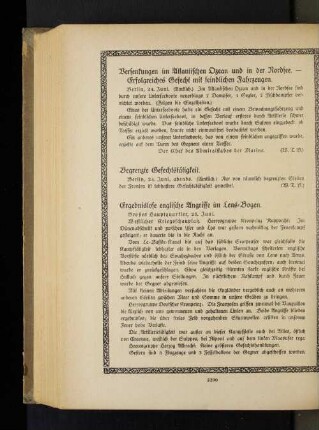 Ergebnislose englische Angriffe im Lens=Bogen.