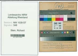 Entnazifizierung Richard Stein , geb. 17.11.1909 (Opernsaenger)