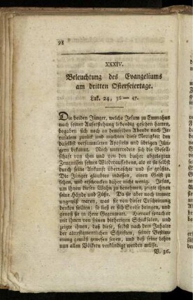 XXXIV. Beleuchtung des Evangeliums am dritten Osterfeiertage