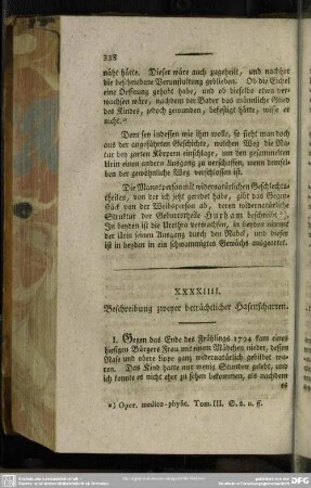 XXXXIIII. Beschreibung zweyer beträchtlicher Hasenscharten