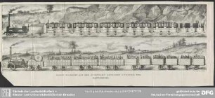 Dampf Eilwagen auf der Eisenbahn zwischen Liverpool und Manchester