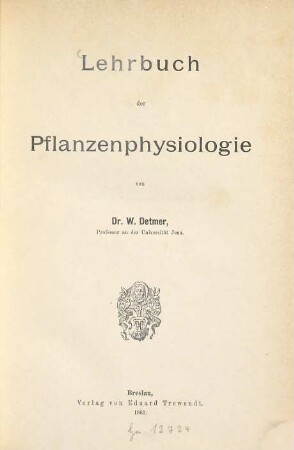 Lehrbuch der Pflanzenphysiologie
