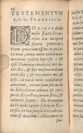 Testamentvm B.P.N. Francisci.