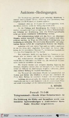 Auktions-Bedingungen