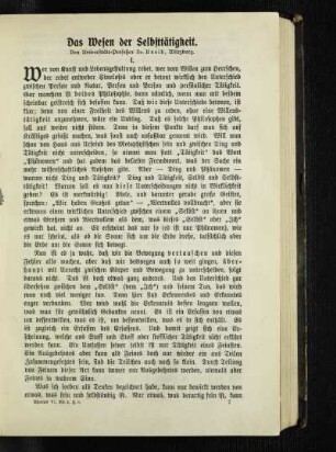 ¬Das¬ Wesen der Selbsttätigkeit
