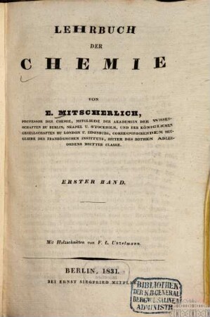 Lehrbuch der Chemie, 1
