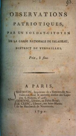 Observations patriotiques