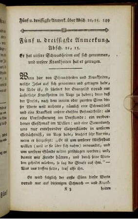 Fünf und dreissigste Anmerkung. Absch. 21, 15. - Fünfzigste Anmerkung. Absch. 29, 4.