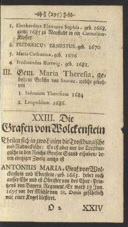 XXIII. Die Grafen von Wolckenstein